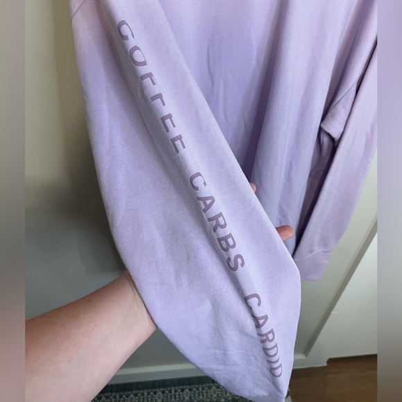 NWT Offline by Aerie Light Purple “Coffee, Carbs, Cardio” Hoodie - Picture 6 of 8
